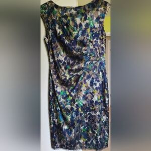 Saks Fifth Avenue Floral Gathered Sheath Dress Sz 4
